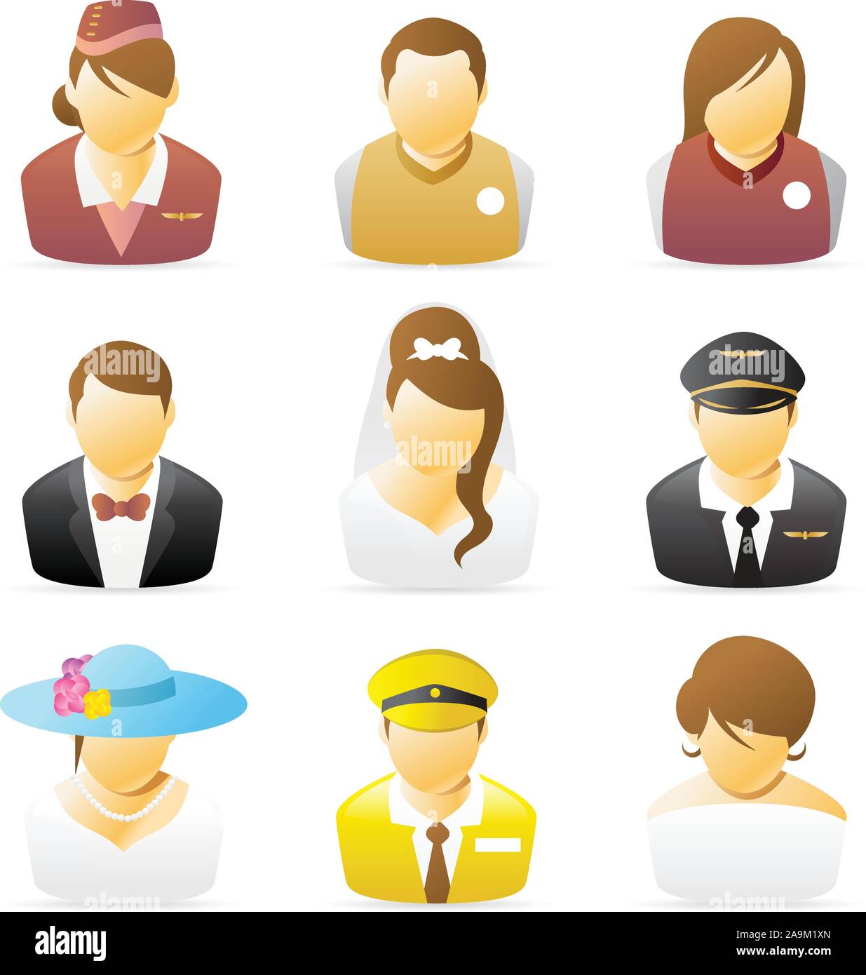 Raccolta di icone che rappresentano le varie persone di occupazioni. set 3. Illustrazione Vettoriale