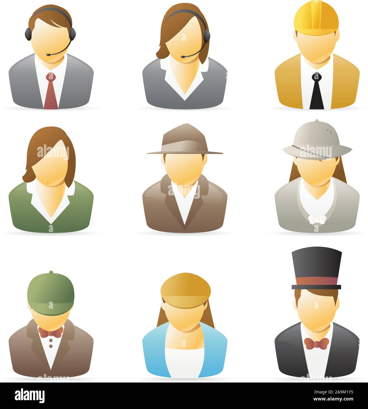 Raccolta di icone che rappresentano le varie persone di occupazioni. set 2. Illustrazione Vettoriale Raccolta di icone che rappresentano le varie persone di occupazioni. set 2. Illustrazione Vettoriale