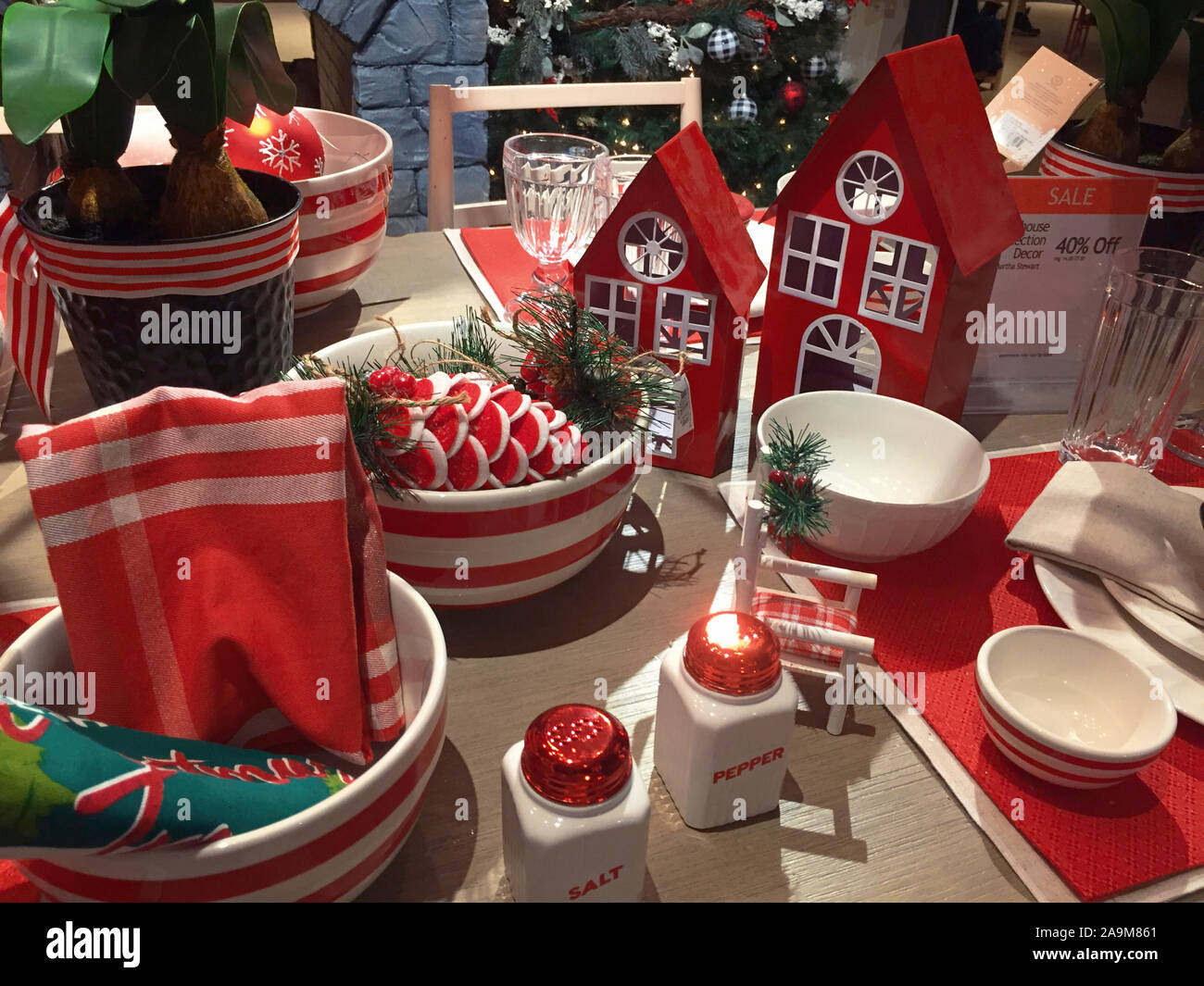 I grandi magazzini Macy a Natale, Herald Square, NYC Foto Stock