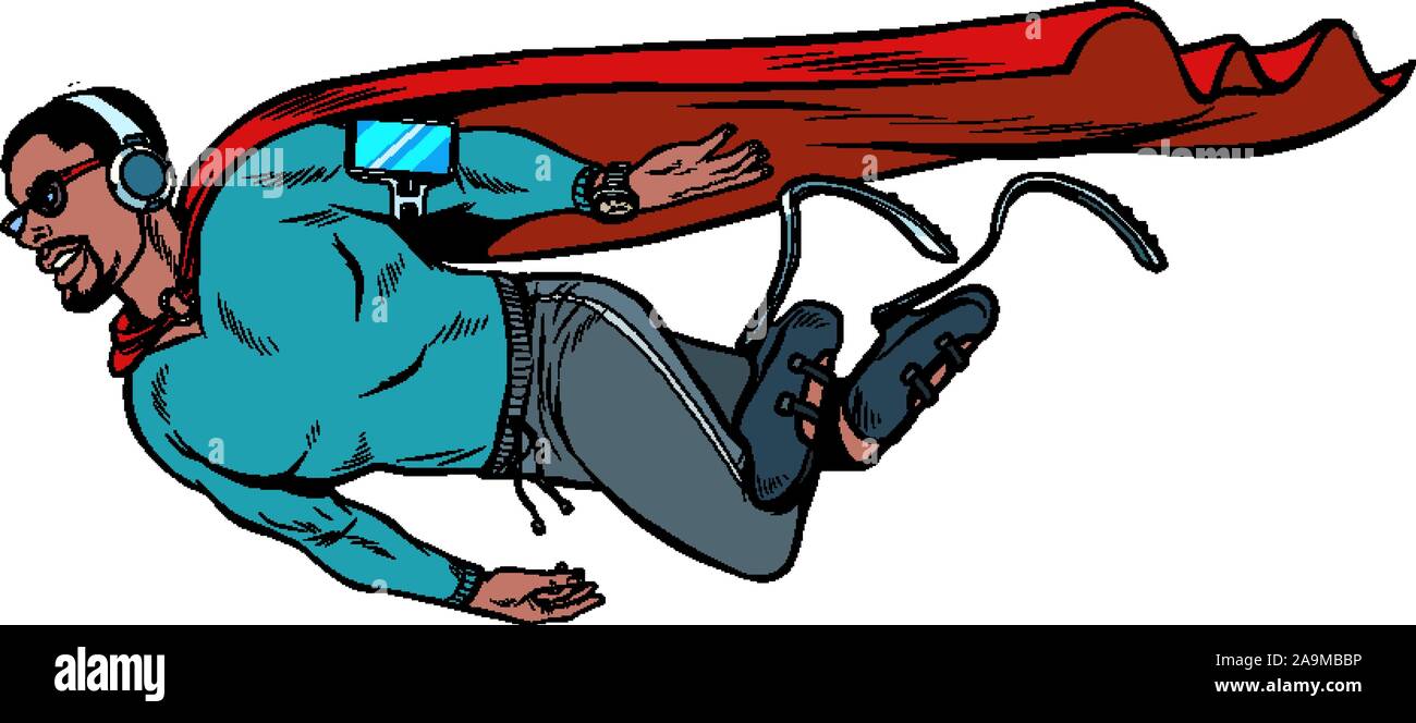 moda supereroe non valida con gambe artificiali. gadget elettronici Illustrazione Vettoriale
