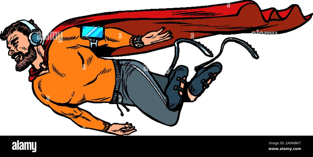 moda supereroe non valida con gambe artificiali. gadget elettronici Illustrazione Vettoriale