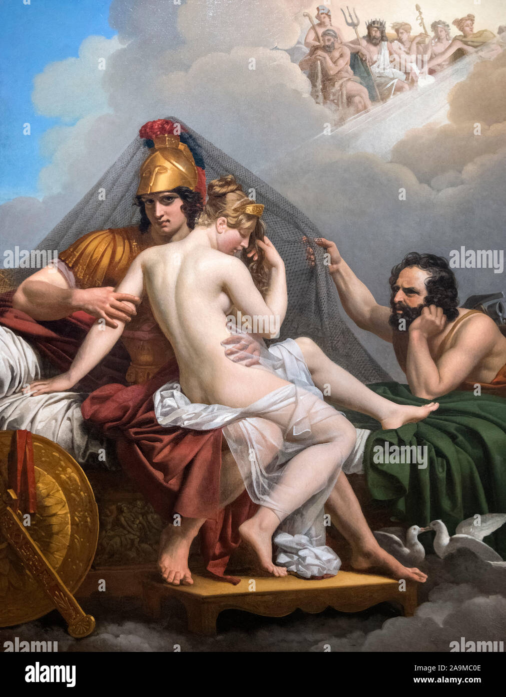 Marte e Venere sorpresi da Vulcan da Alexandre Charles Guillemot (1786-1831), olio su tela, 1827 Foto Stock