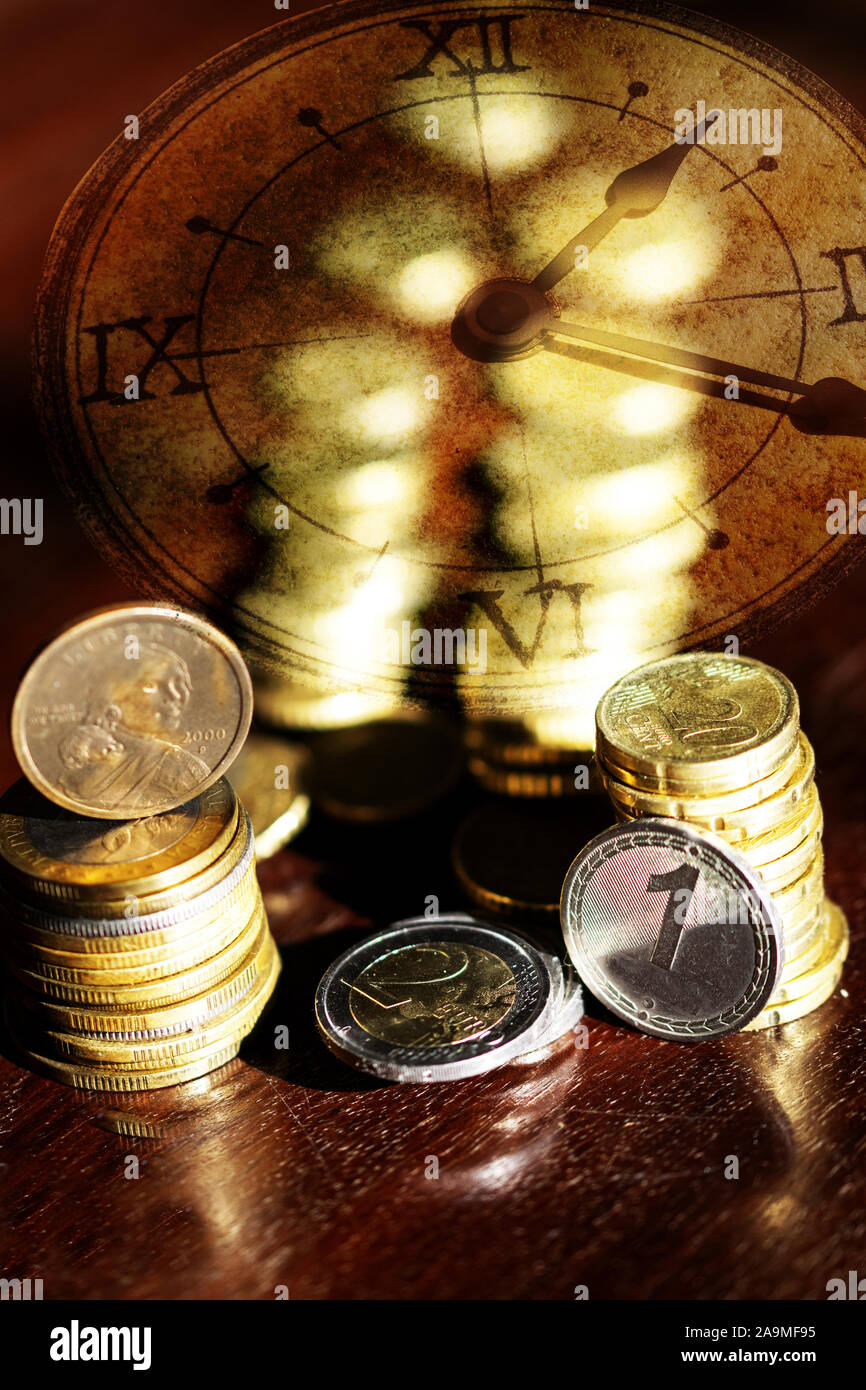 Concetto di finanza aziendale e la politica monetaria Foto Stock