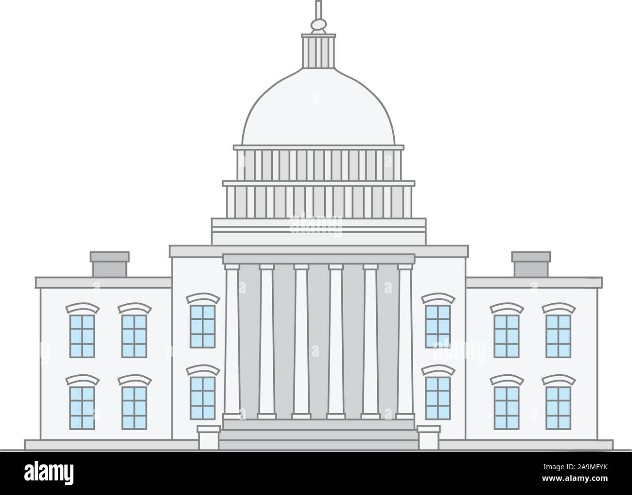 Doodle illustrazione della United States Capitol Building Illustrazione Vettoriale