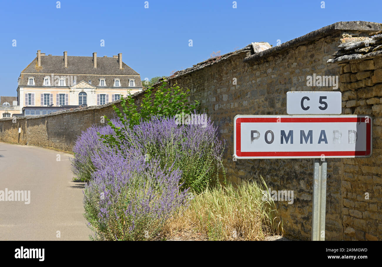 Pommard (Château de Pommard) alla Route des Grands Crus, Borgogna FR Foto Stock