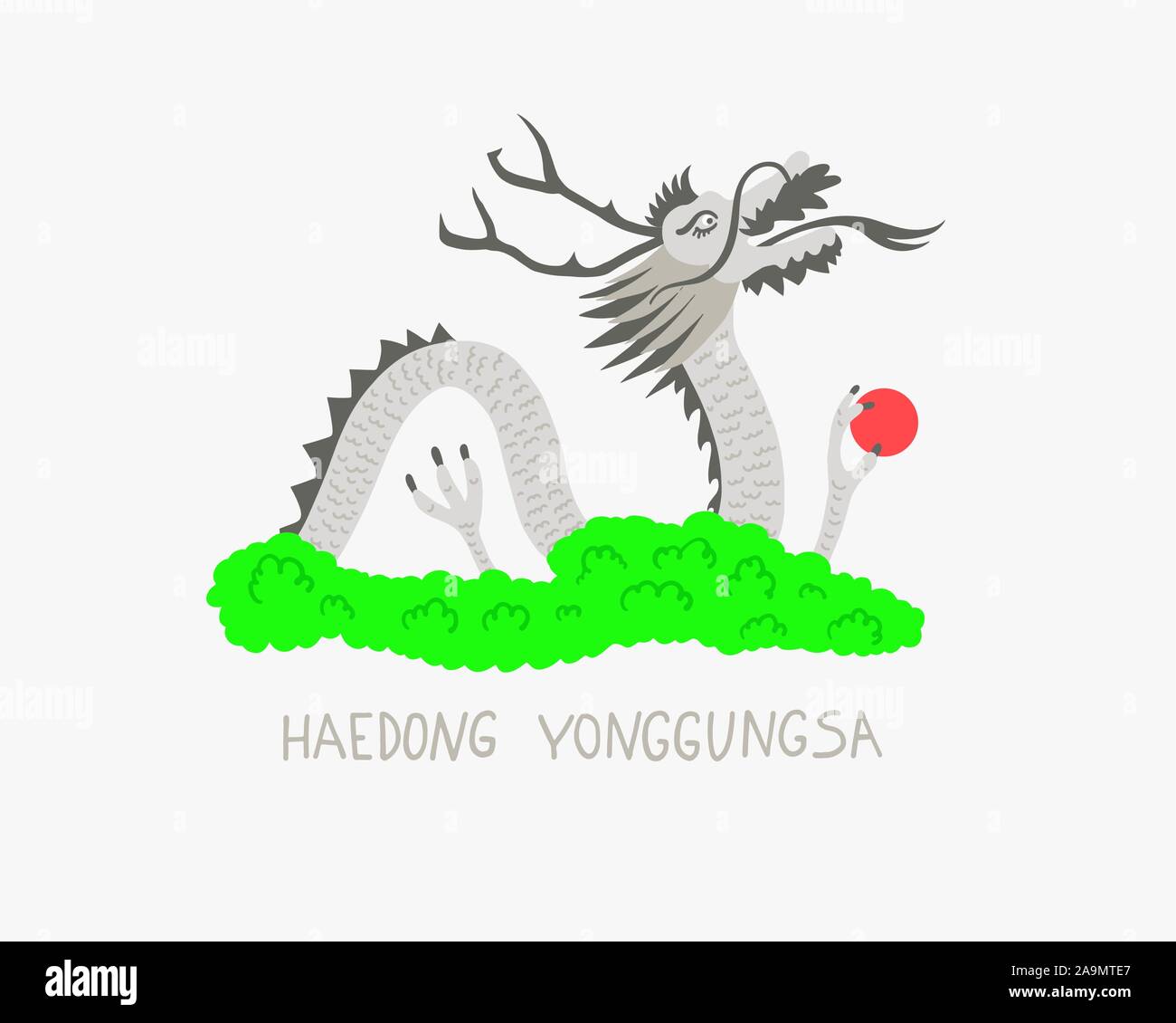 Dragon da Haedong Yonggungsa seaside tempio di Busan, Corea del Sud Illustrazione Vettoriale