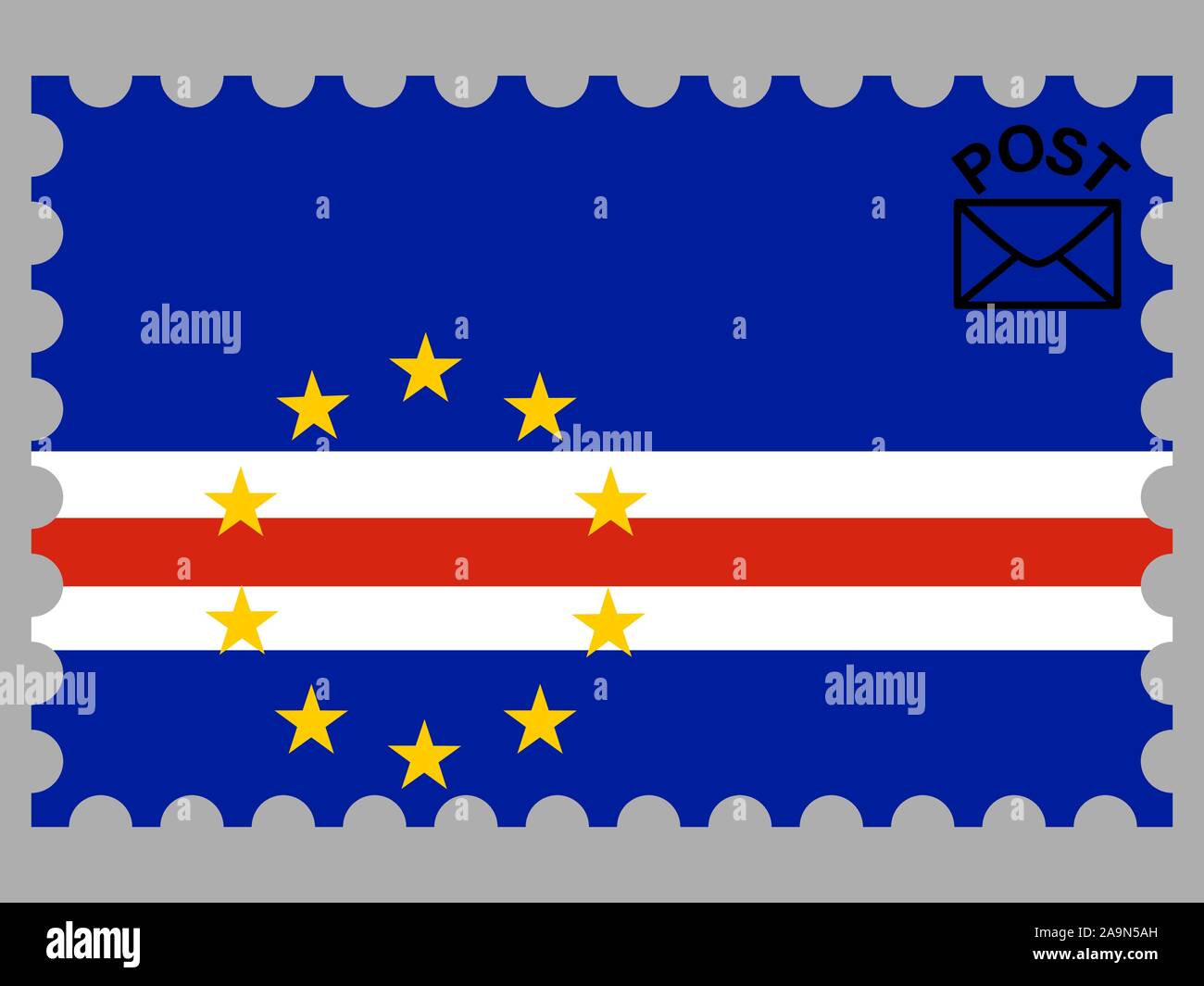 Bandiera nazionale della Repubblica di Capo Verde. colori originali e proporzione. Semplicemente illustrazione vettoriale, da paesi flag impostato. Illustrazione Vettoriale