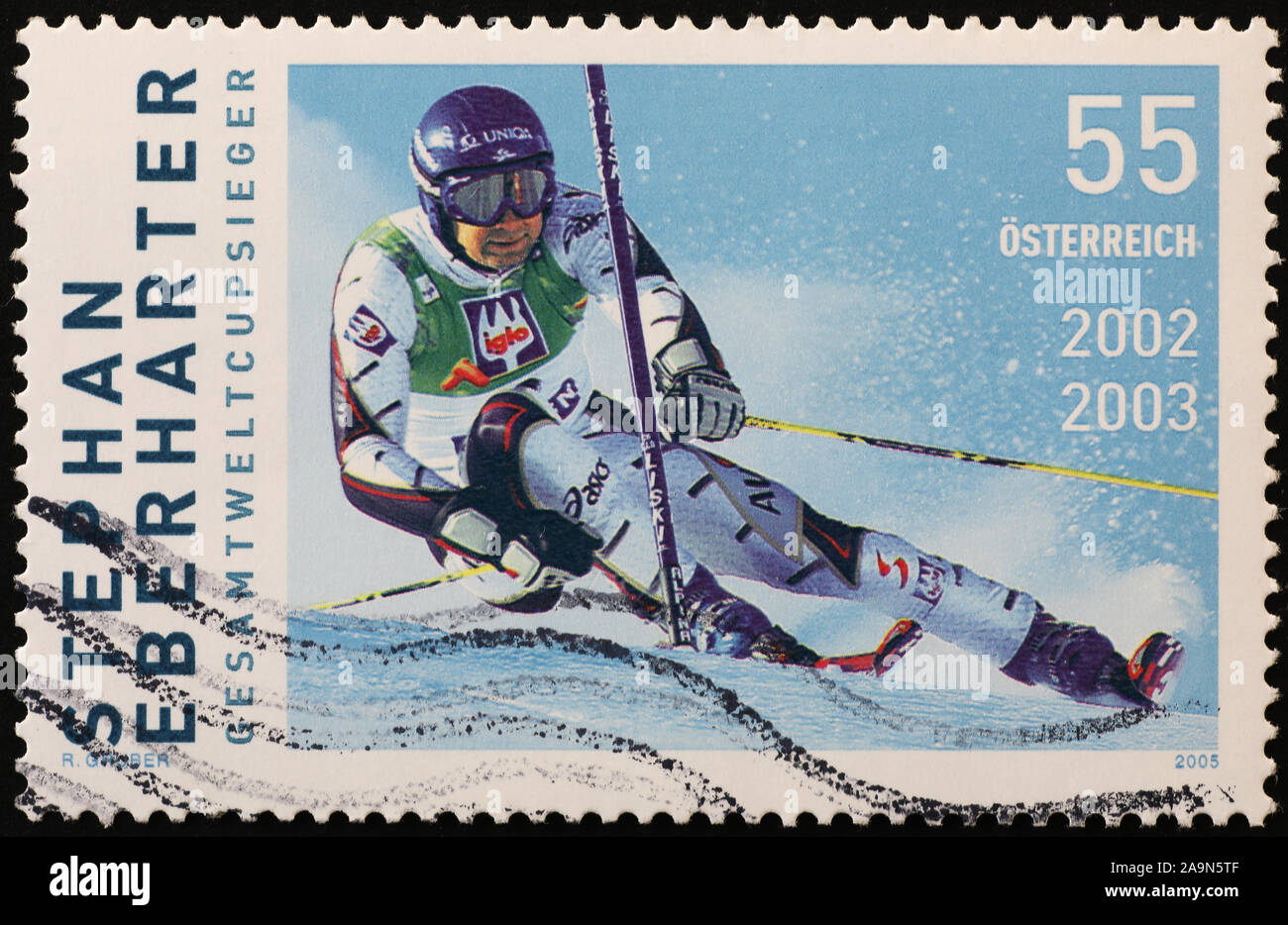 Ski racer Stephan Eberharter austriaca sul francobollo Foto Stock
