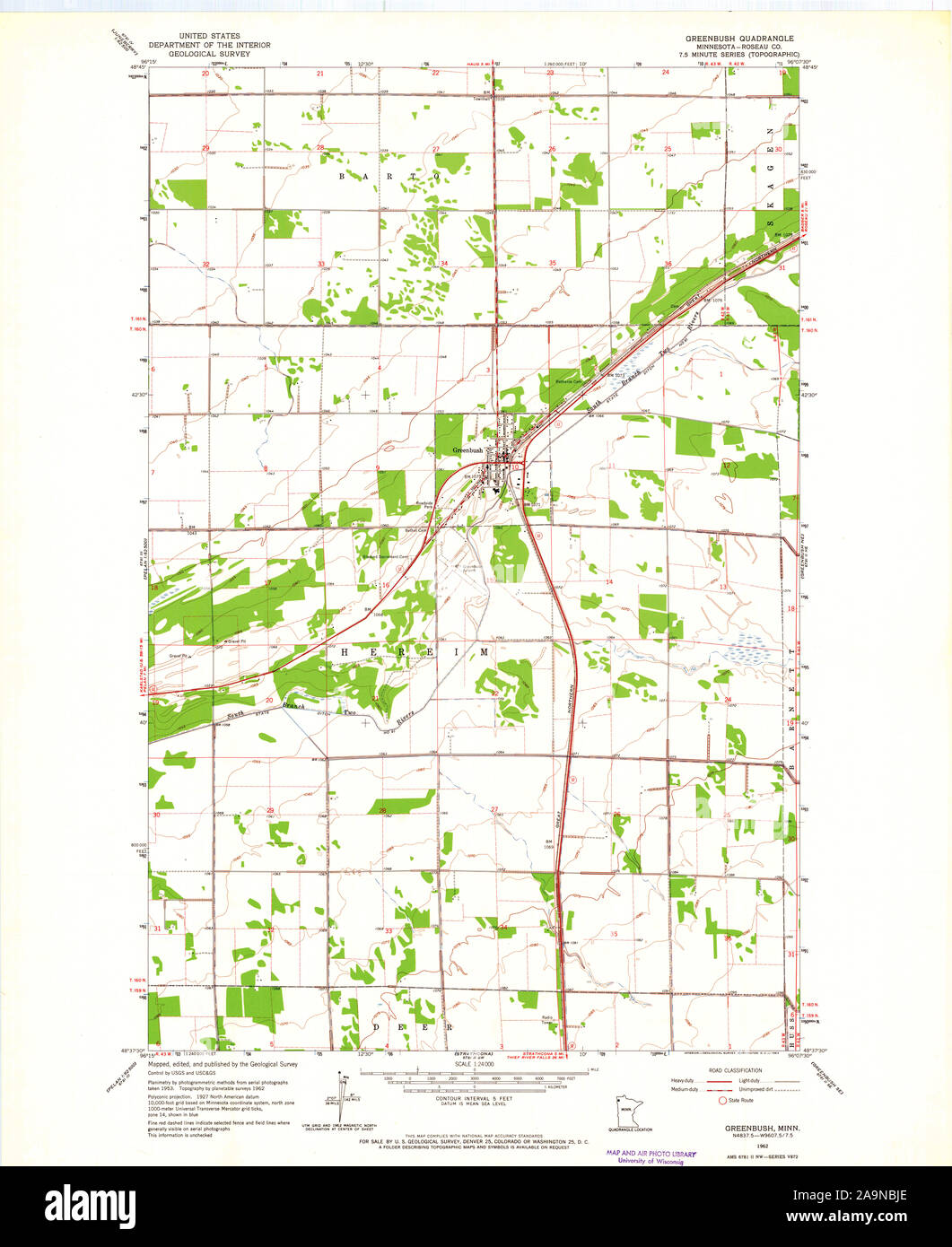 Greenbush minnesota mappa immagini e fotografie stock ad alta