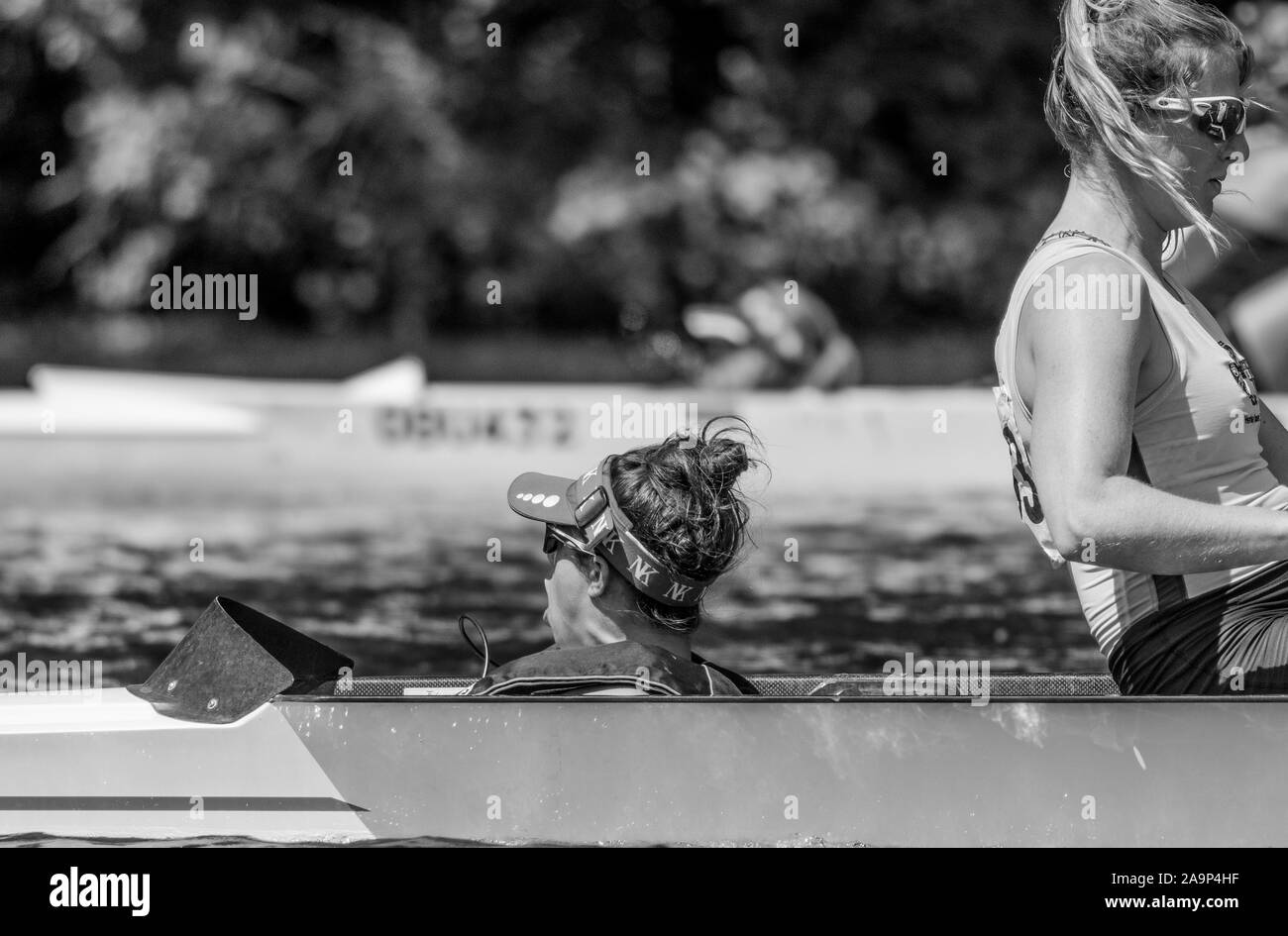 Henley. Berks, Regno Unito. JW4+, cox effettuare le chiamate. 2017 Henley' regata femminile. Canottaggio sul, Henley raggiungere. Il fiume Tamigi. Sabato 17/06/2017 [Credito Pietro SPURRIER/Intersport immagini] Foto Stock