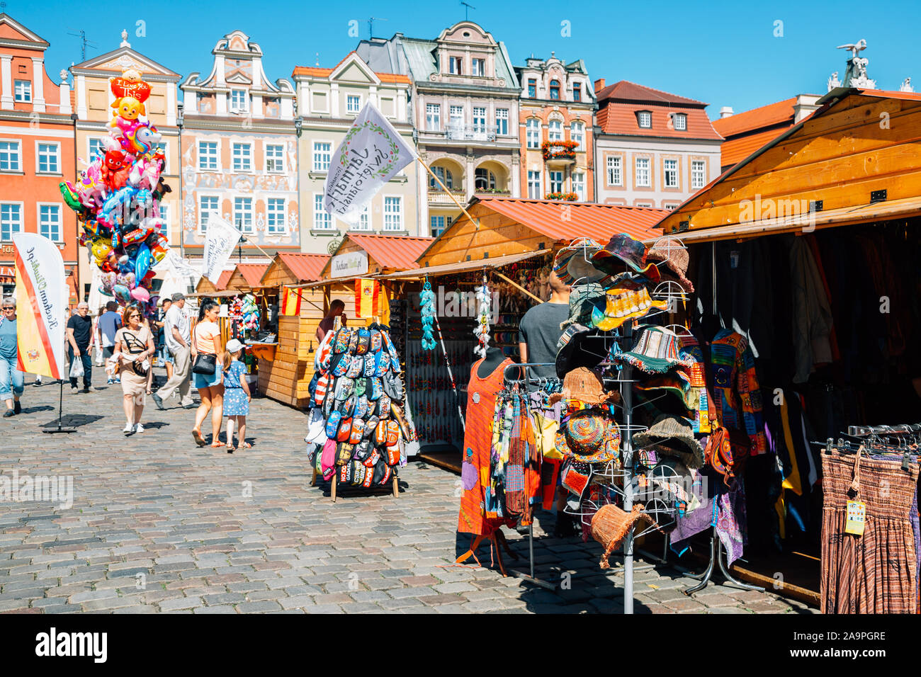Poznan, Polonia - 9 Giugno 2019 : Stary Rynek dalla piazza del mercato della città vecchia Foto Stock