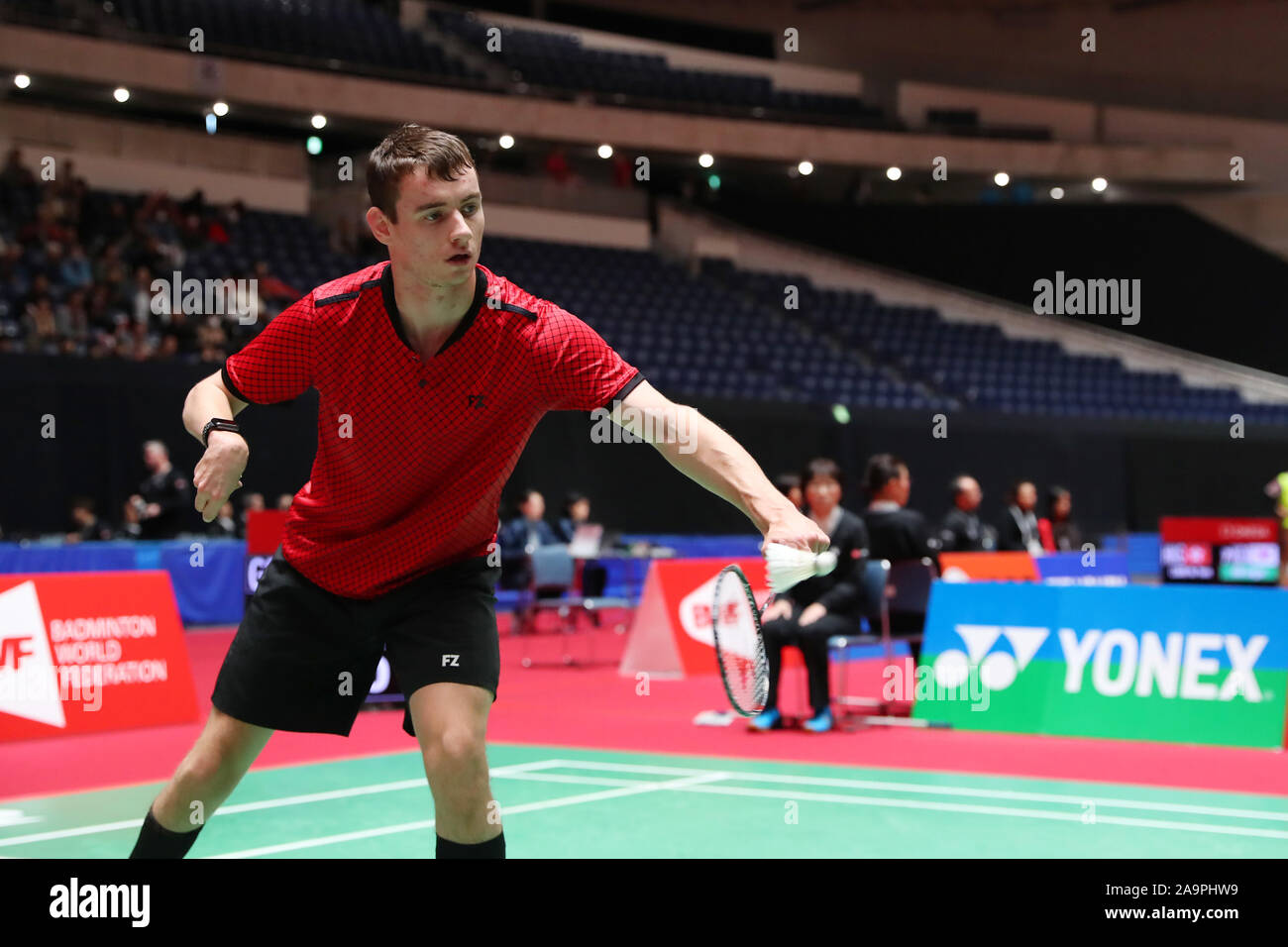 Tokyo, Giappone. 17 Nov, 2019. Daniel Bethell (ITA) Badminton : HULIC-DAIHATSU Giappone Para-Badminton International 2019 Uomini Singoli SL3 Finale al 1° Yoyogi palestra a Tokyo in Giappone . Credito: Giovanni Osada AFLO/sport/Alamy Live News Foto Stock