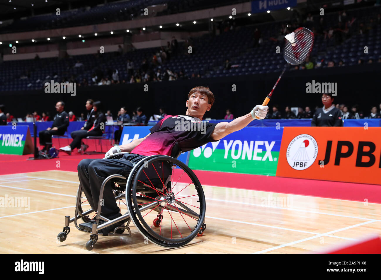 Tokyo, Giappone. 17 Nov, 2019. Choi Jung Man (KOR) Badminton : HULIC-DAIHATSU Giappone Para-Badminton International 2019 Uomini Singoli WH1 Finale al 1° Yoyogi palestra a Tokyo in Giappone . Credito: Giovanni Osada AFLO/sport/Alamy Live News Foto Stock