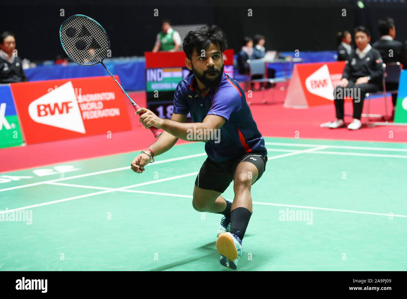 Tokyo, Giappone. 17 Nov, 2019. Nagar Krishna (IND) Badminton : HULIC-DAIHATSU Giappone Para-Badminton International 2019 Uomini Singoli SH6 Finale al 1° Yoyogi palestra a Tokyo in Giappone . Credito: Giovanni Osada AFLO/sport/Alamy Live News Foto Stock