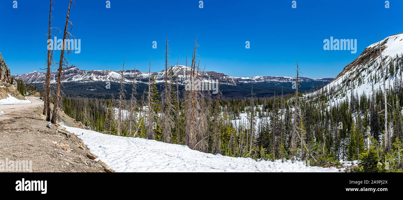 Vista dal Mirror Lake Scenic Byway vicino a Bald Mountain Pass in Uinta Mountain range of Utah. Foto Stock