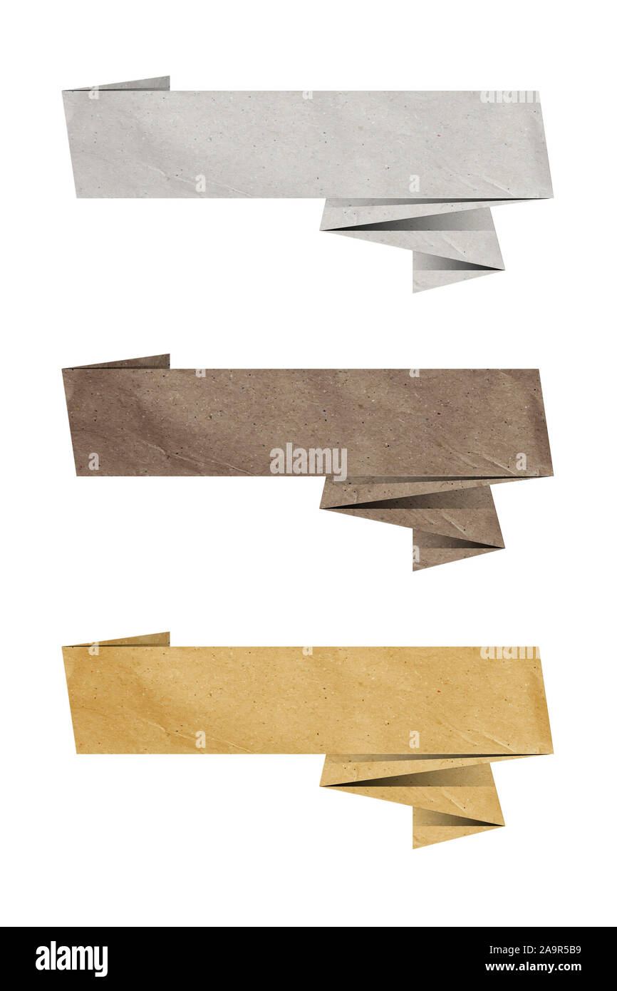 Tre eleganti carta origami gli elementi di design per i tuoi contenuti Foto Stock