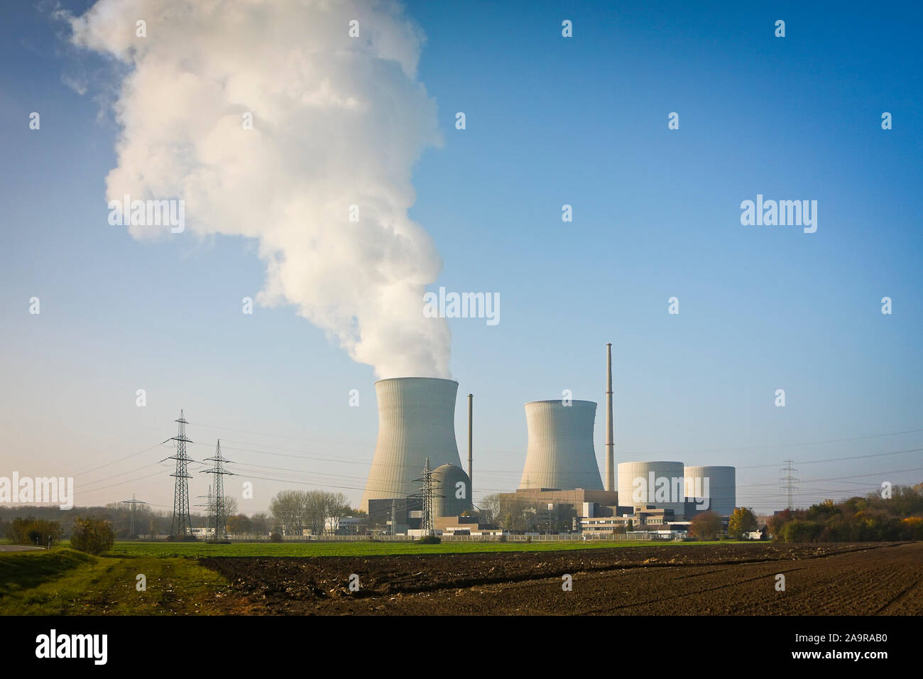 Ein aktives Atomkraftwerk a Gundremmingen, Deutschland Foto Stock
