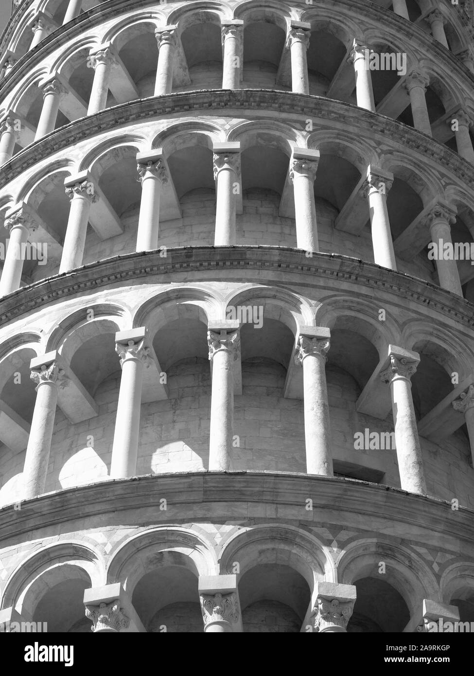 La famosa in tutto il mondo un punto di riferimento della Torre Pendente di Pisa in Italia Foto Stock