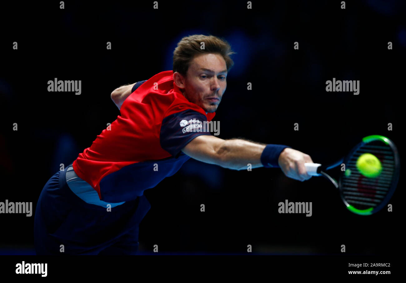 Londra, Regno Unito. Novembre 17 Nicolas MAHUT (FRA) durante in azione durante il Doubles Championship match finale Pierre-Hughes Herbert e Nicolas MAHUT (FRA) contro Raven Klaasen( RSA) e Michael Venere (NZL) Internazionali di Tennis - Nitto ATP World Tour Finals Giorno 8 - Martedì 17 Novembre 2019 - O2 Arena - Londra Credit: Azione Foto Sport/Alamy Live News Foto Stock