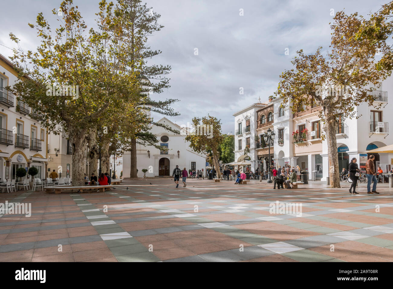 Nerja, Balcón de Europ, famoso punto di vista nella città costiera di Nerja, Costa del Sol, provincia di Malaga, Andalusia, Spagna. Foto Stock