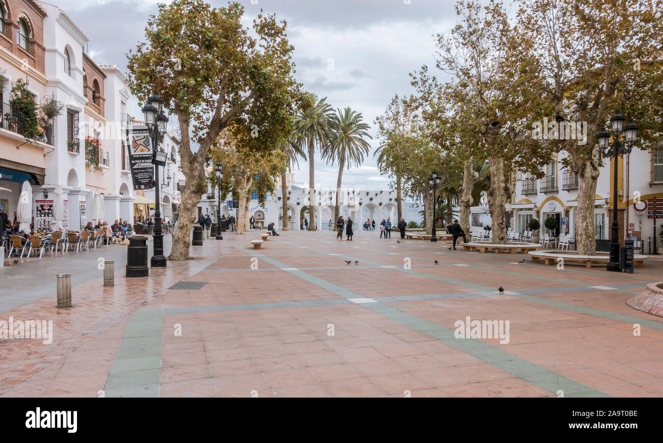 Nerja, Balcón de Europ, famoso punto di vista nella città costiera di Nerja, Costa del Sol, provincia di Malaga, Andalusia, Spagna. Foto Stock