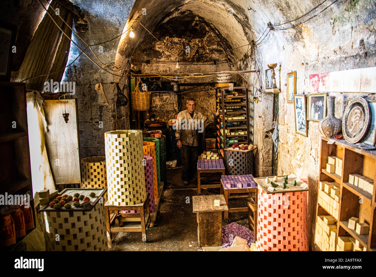 Sapone Sharkass (Il Savon Al Sharkass), Souk, Tripoli, Libano Foto Stock