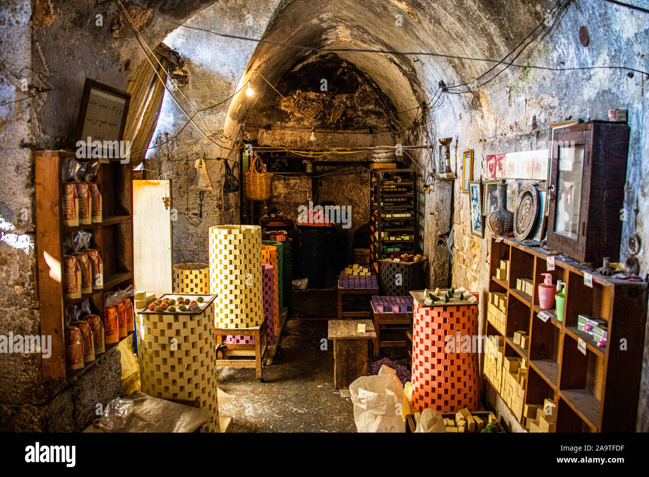Sapone Sharkass (Il Savon Al Sharkass), Souk, Tripoli, Libano Foto Stock