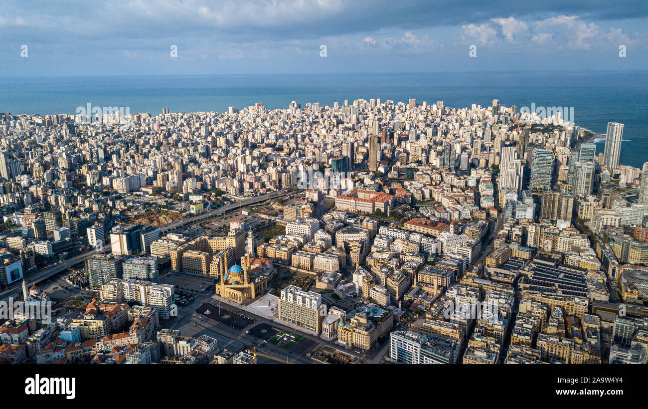 Vista aerea di Beirut, Libano Foto Stock