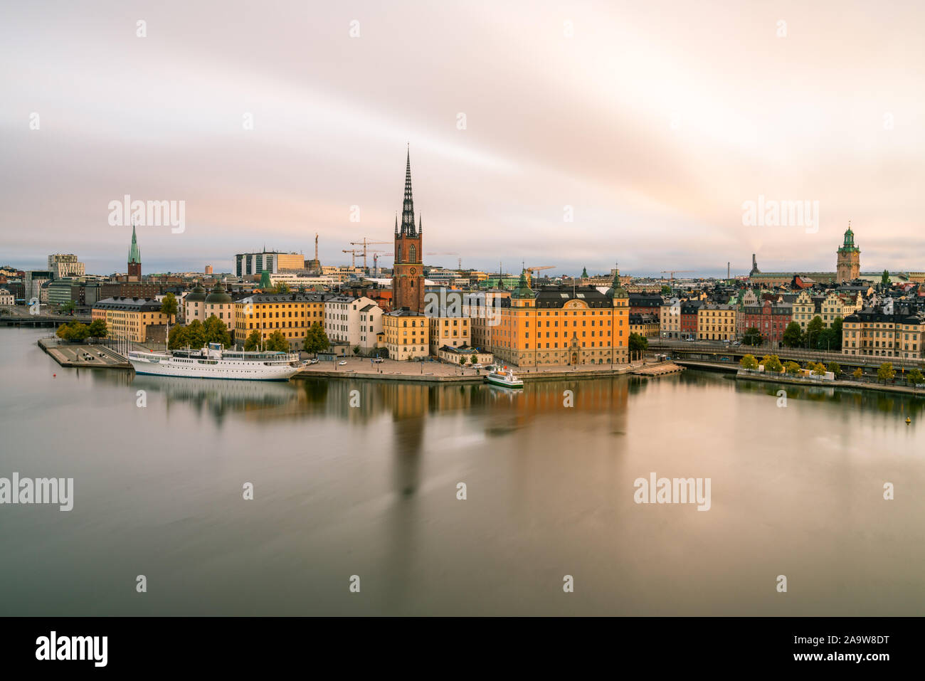 Vista panoramica di Gamla Stan di Stoccolma in mattina presto Foto Stock