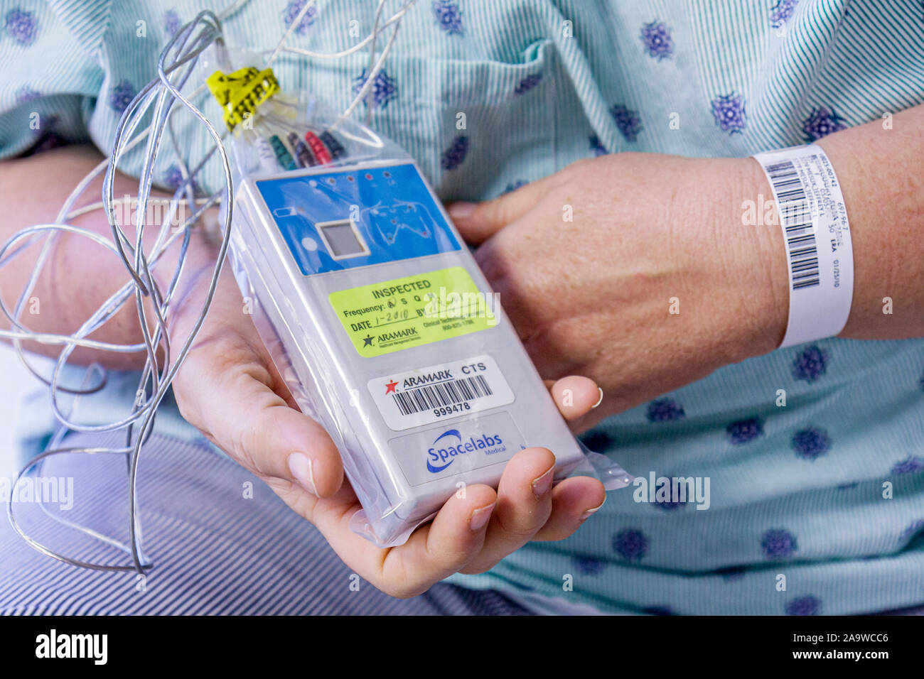 Miami Beach Florida, Mt. Mount Sinai Medical Center, ospedale, assistenza sanitaria, sala privata paziente, monitor, apparecchiatura, FL100207019 Foto Stock