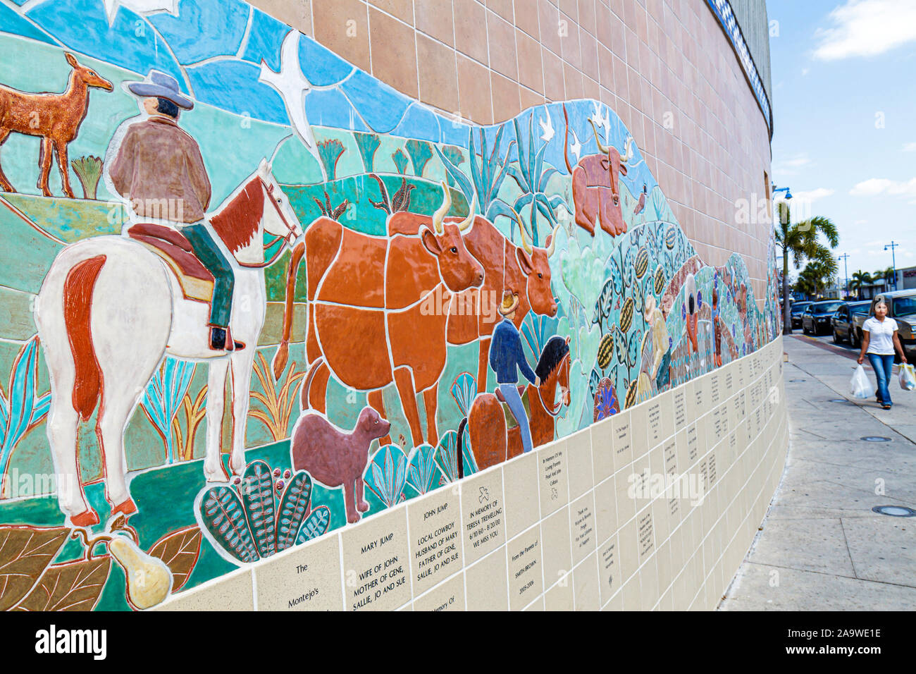 Florida Collier County, Immokalee, murale, mattonelle, mosaico, arte, FL100322030 Foto Stock