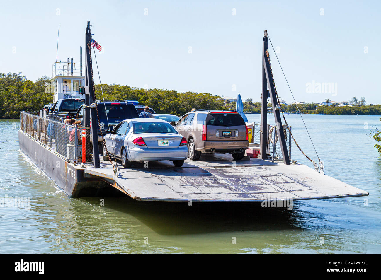 Florida Cape Haze, Palm Island Transit Ferry, Lemon Bay, veicoli, FL100322065 Foto Stock