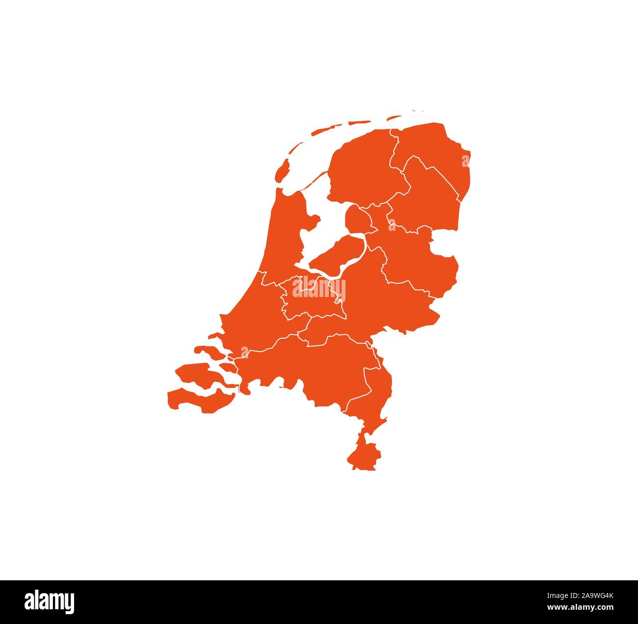 Netherland mappa, membri mappa di confine. Illustrazione Vettoriale. Illustrazione Vettoriale