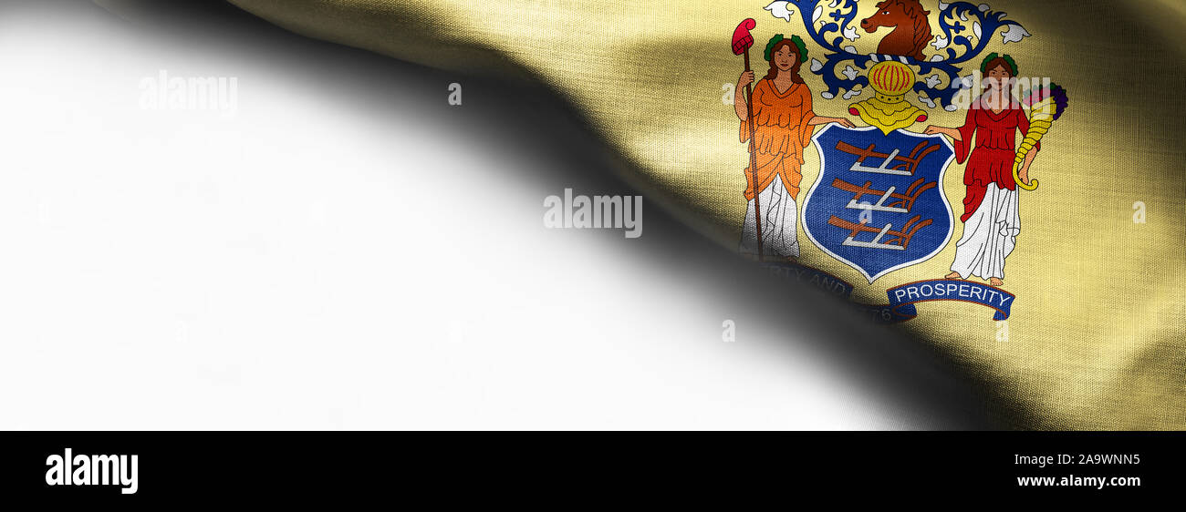 La consistenza del tessuto del New Jersey bandiera sfondo - bandiere di Stati Uniti Foto Stock