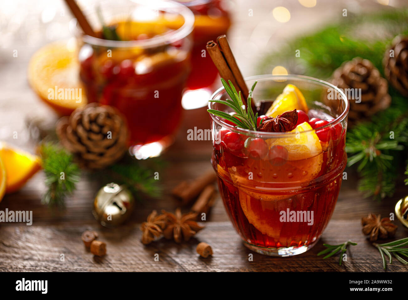 Natale vin brulé. Festa tradizionale bevanda Foto Stock