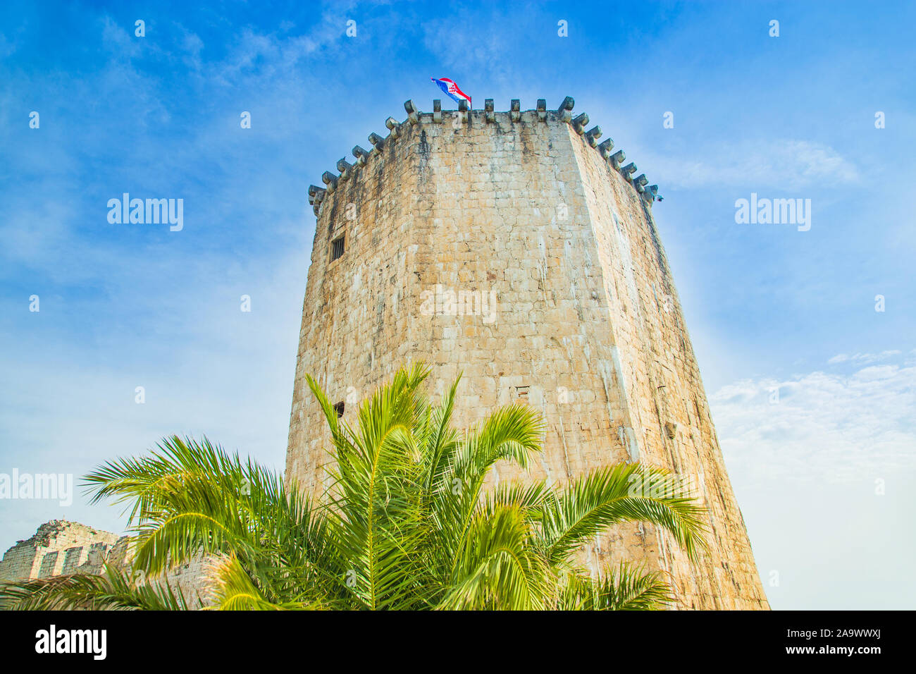 Croazia, Dalmazia, vecchio e storico fortezza Kamerlengo nella città di Trogir Foto Stock