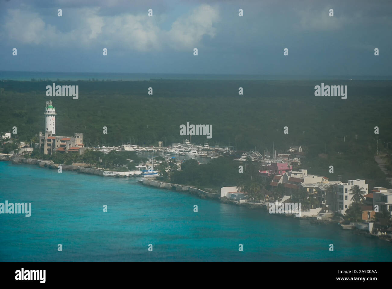 La costa di Isola di Cozumel per l'aria Foto Stock