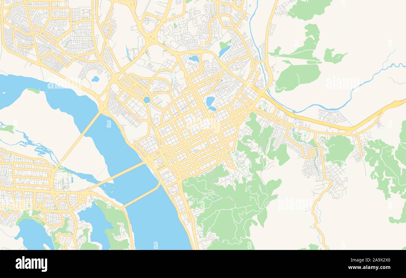 Versione stampabile cartina stradale di Concepcion, Cile. Mappa modello per uso aziendale. Illustrazione Vettoriale