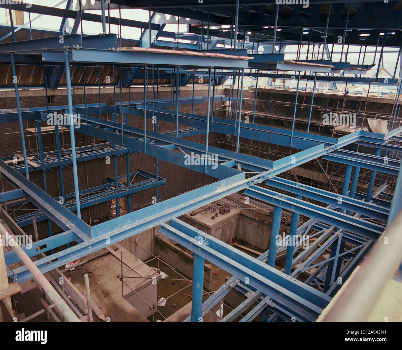 1988 Leeds Playhouse Theatre, in costruzione, West Yorkshire, nell'Inghilterra del Nord, Regno Unito Foto Stock