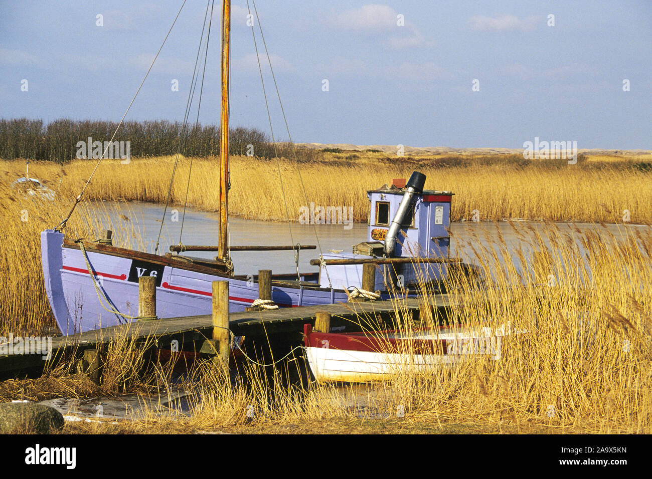 Daenemark - Typisches Fischerboot Foto Stock