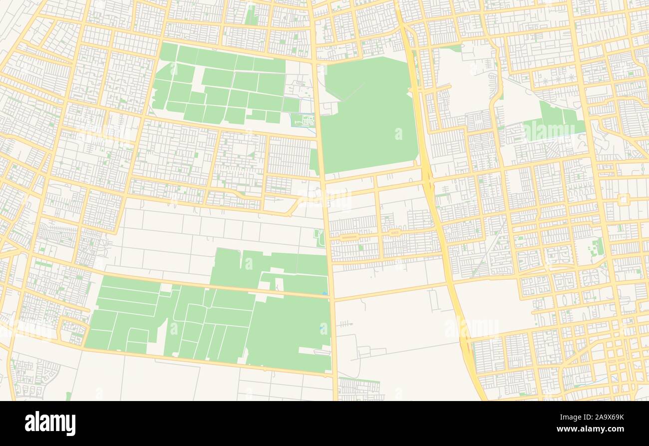 Versione stampabile cartina stradale di La Pintana, Cile. Mappa modello per uso aziendale. Illustrazione Vettoriale