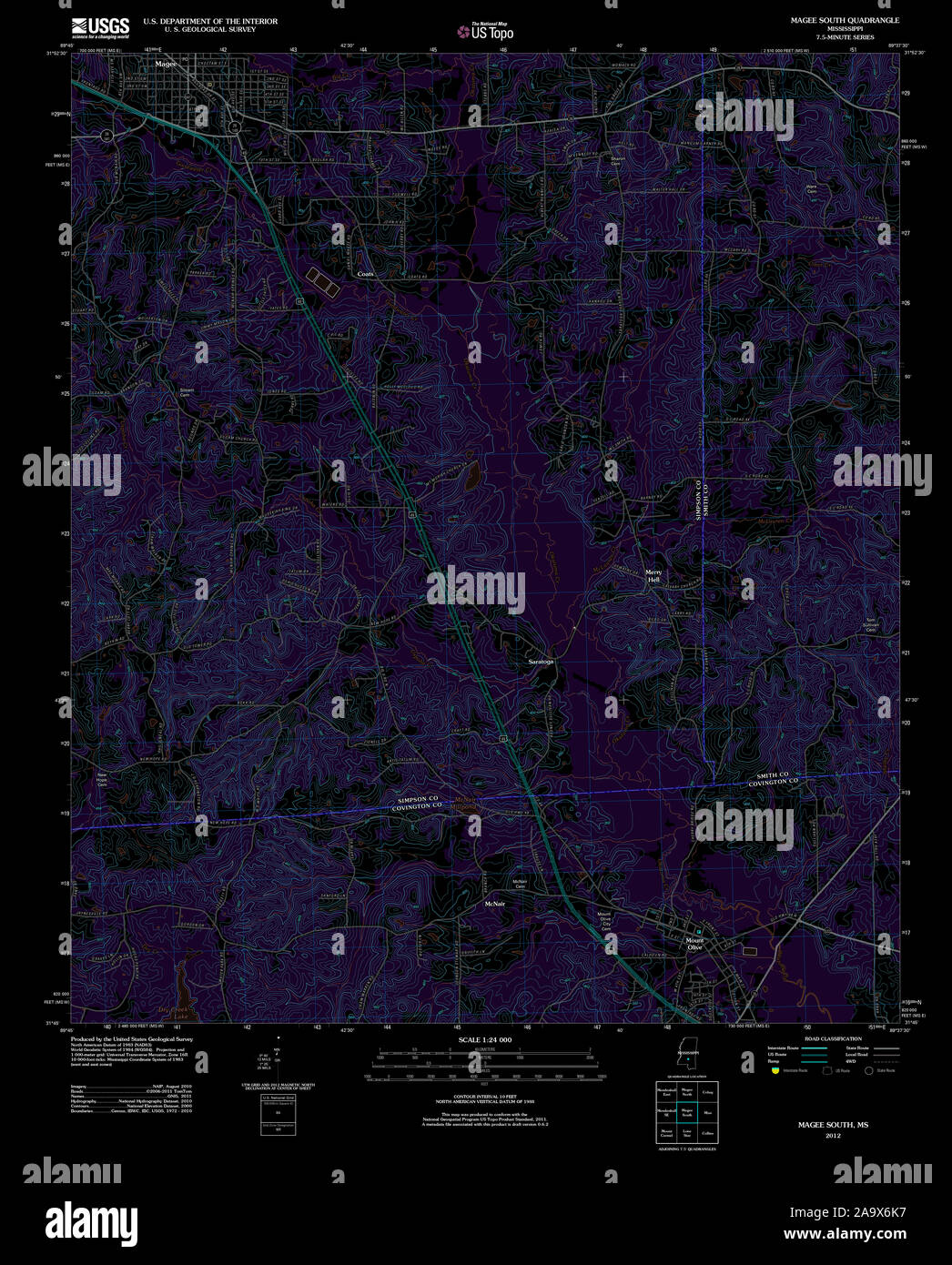 Mappa di magee mississippi immagini e fotografie stock ad alta risoluzione Alamy