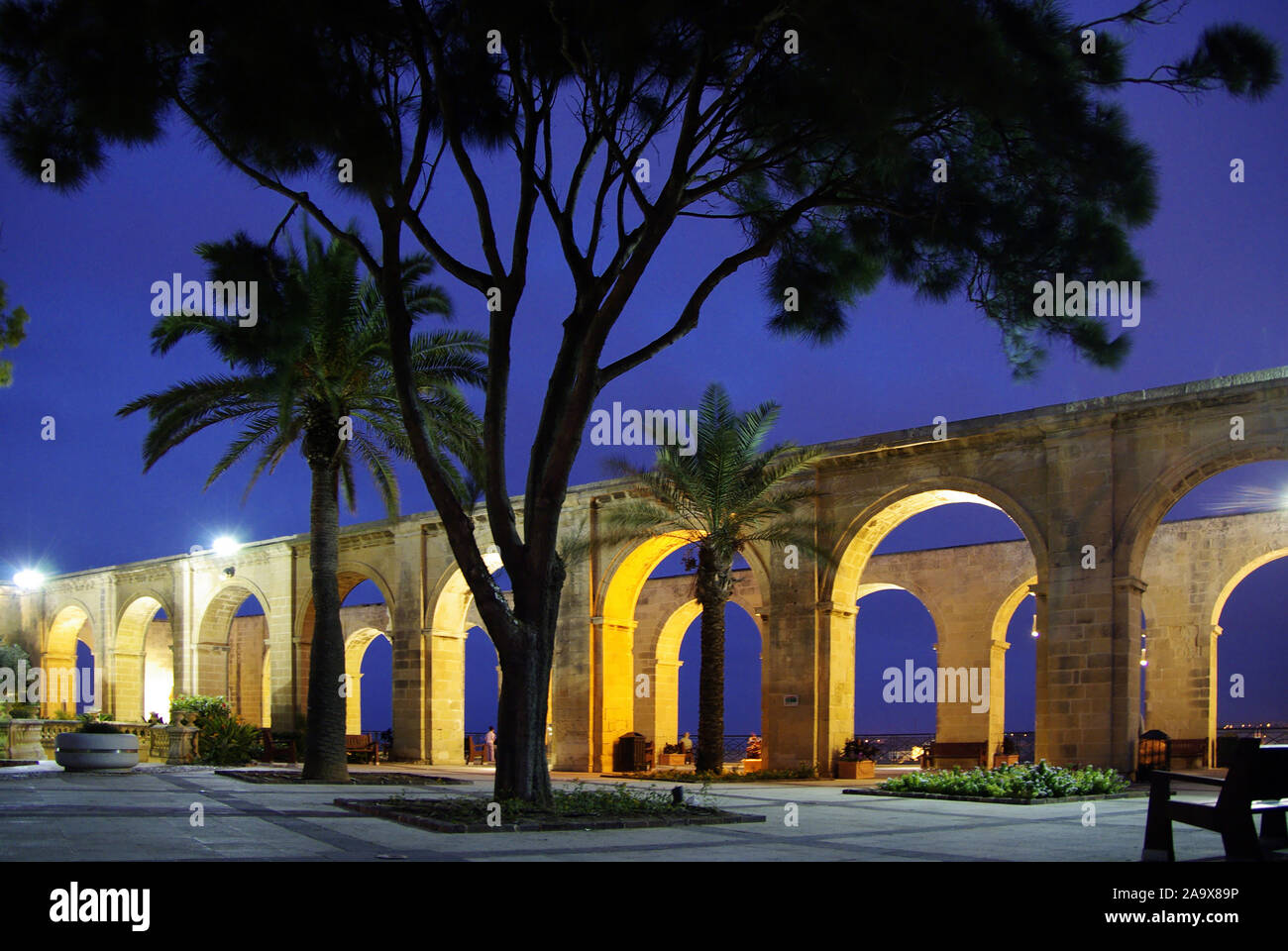 Europa, Malta, Mittelmeer, Valletta, Barracca superiore Garden Foto Stock