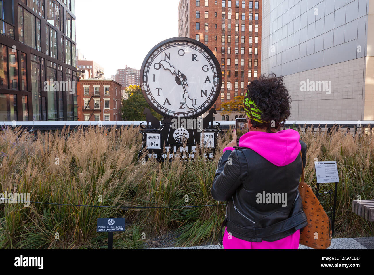 Ruth Ewan silenziosa del clock di agitatore, la linea alta, New York City, Stati Uniti d'America. Foto Stock