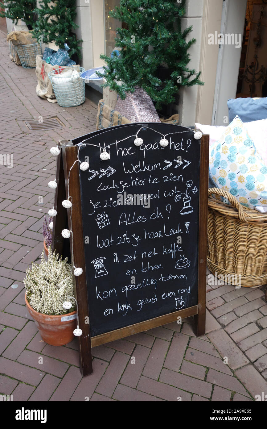 Accogliente accedi Grote Spuistraat, Dordrecht, Paesi Bassi, Europa Foto Stock