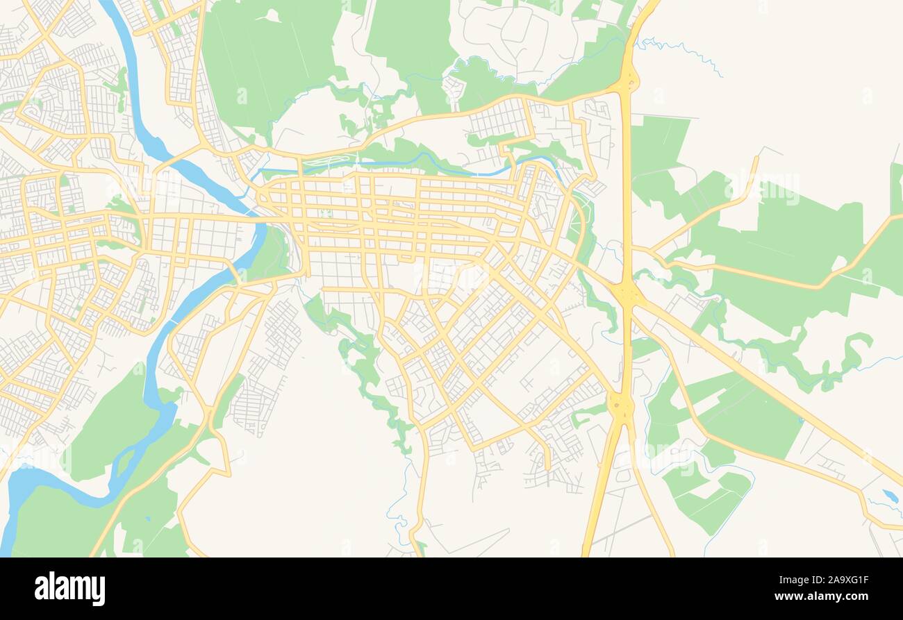 Versione stampabile cartina stradale di Osorno, Cile. Mappa modello per uso aziendale. Illustrazione Vettoriale