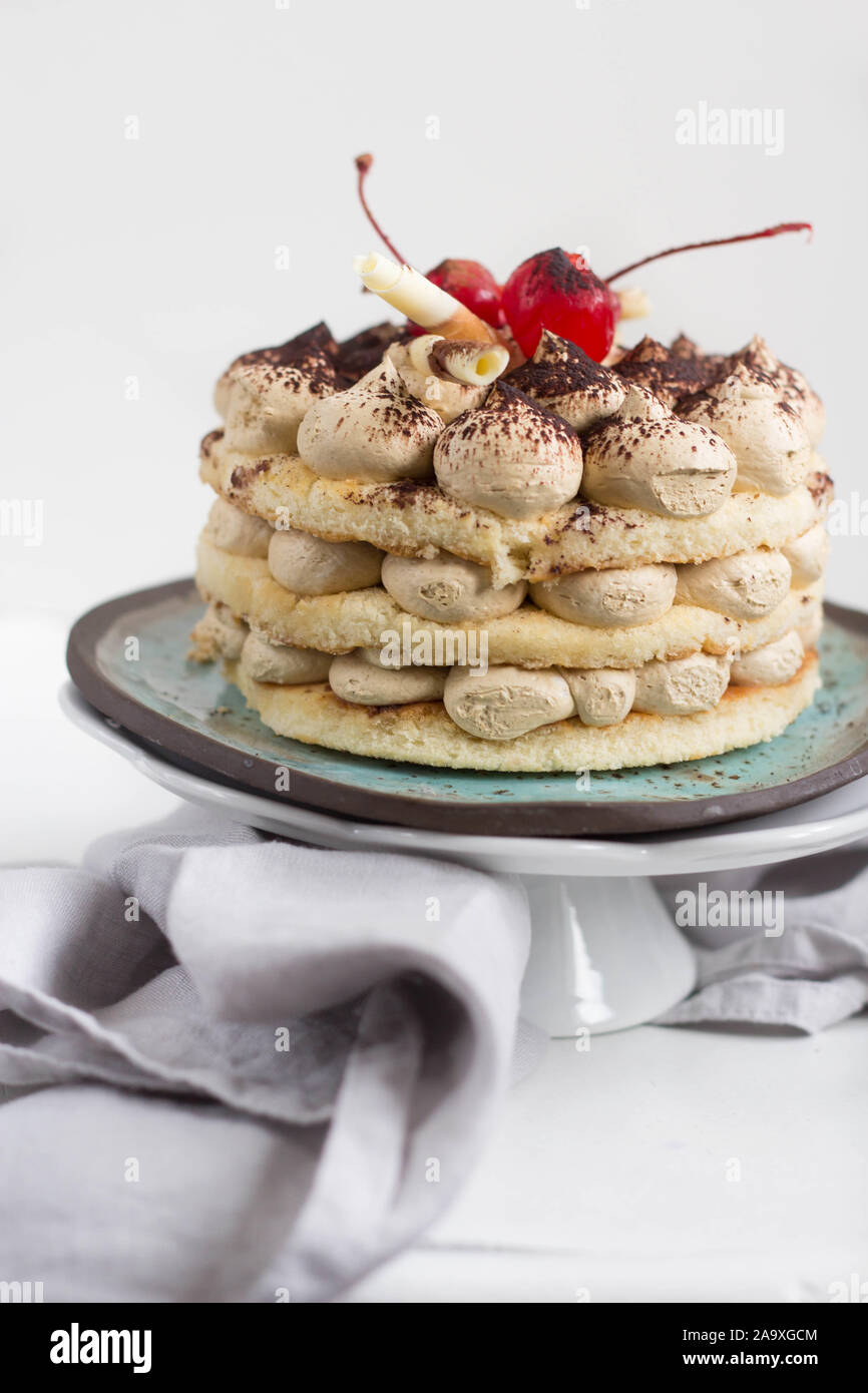 Gustosi tradizionale delizioso tiramisù italiani Foto Stock