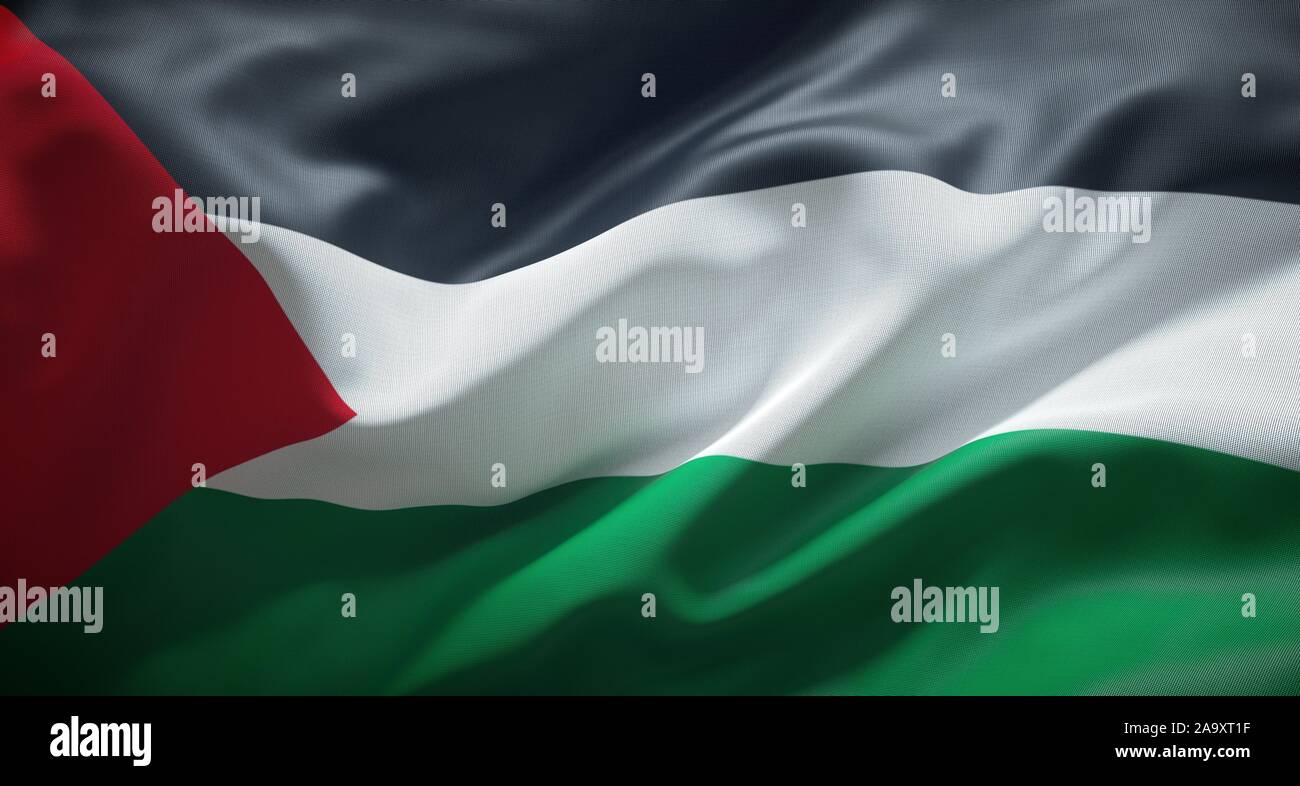 Bandiera Ufficiale dello Stato di Palestina. Foto Stock