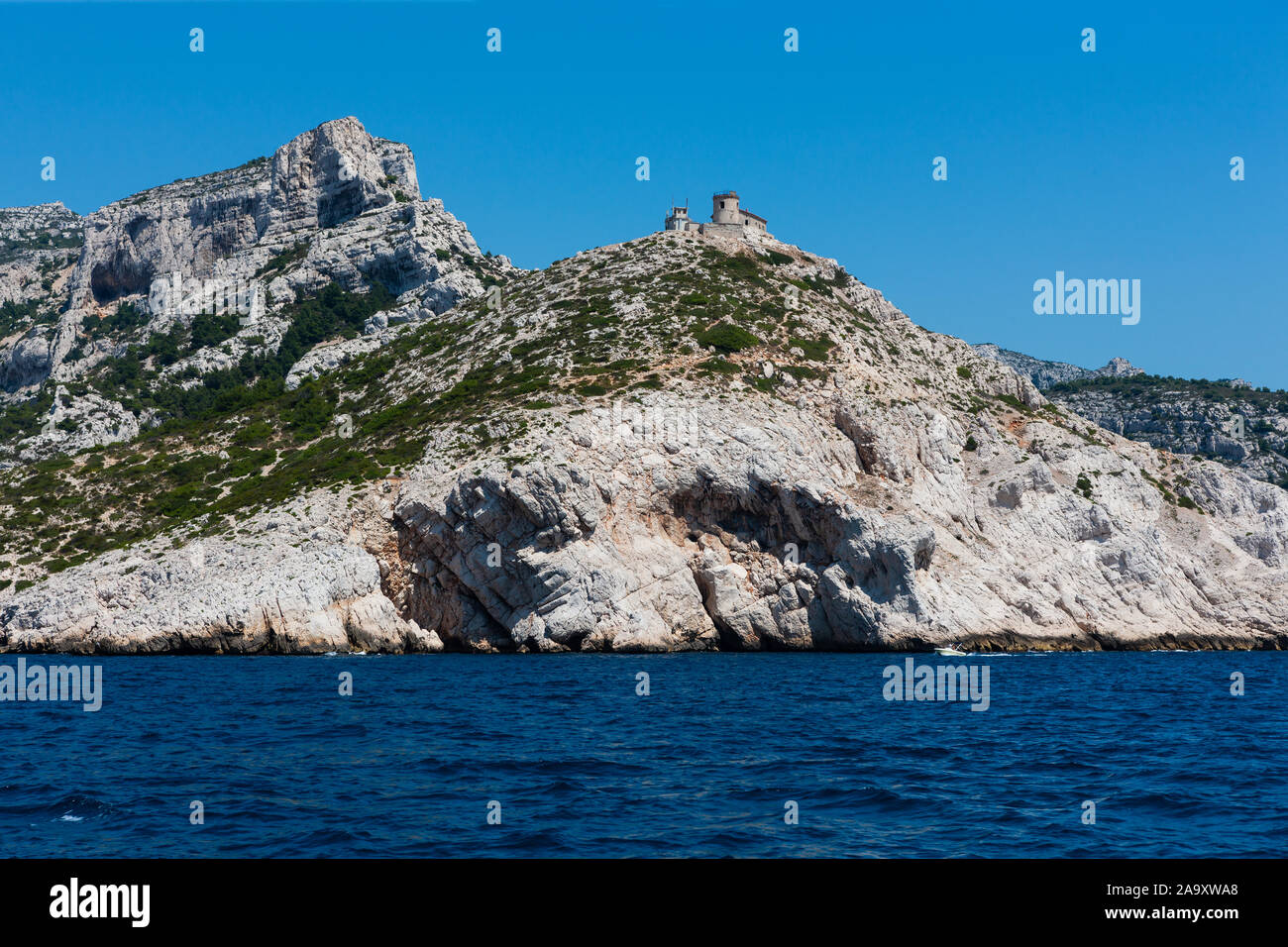 Calanchi Parco Nazionale, montane costa nel sud della Francia nei pressi di Marsiglia Foto Stock