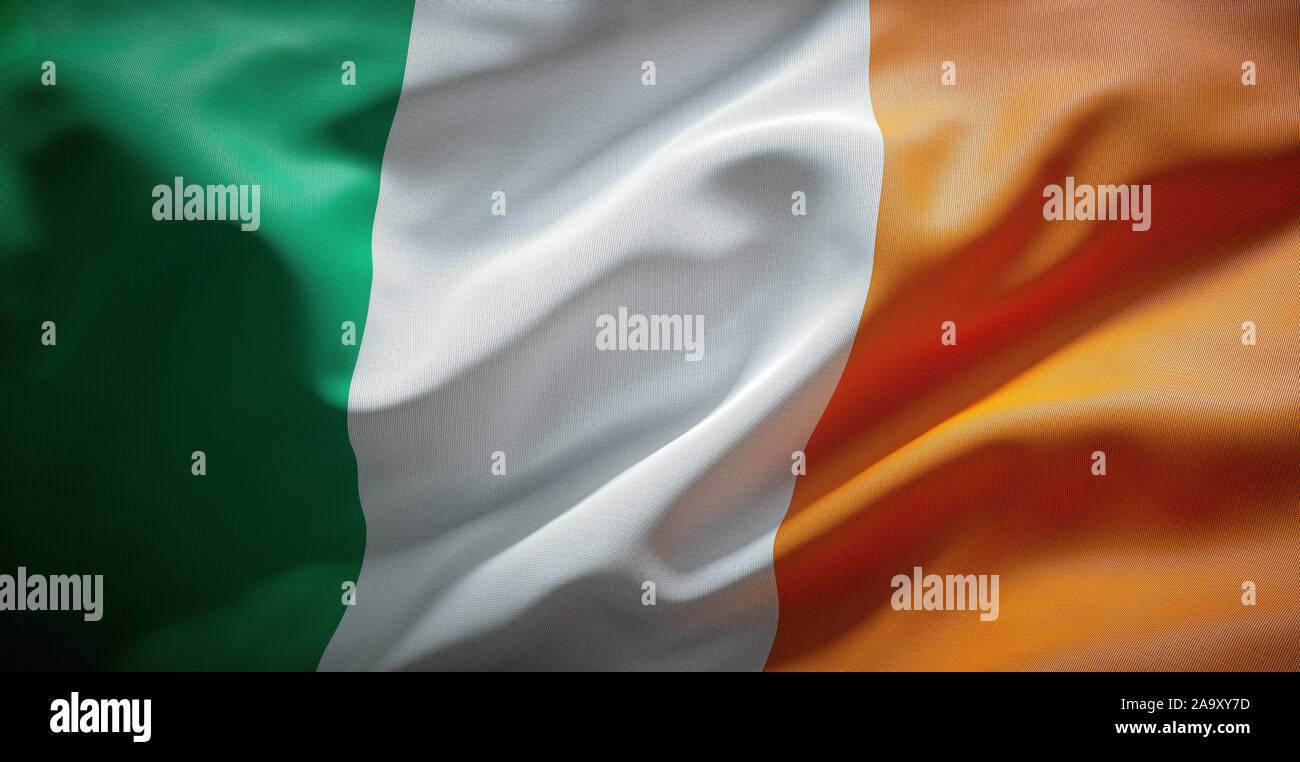 Bandiera irlandese. (Irlanda) Foto Stock